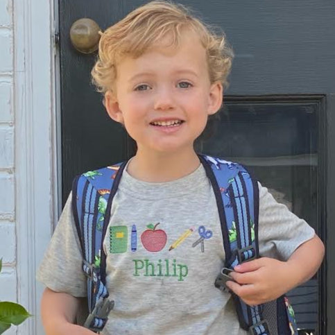 Back to School Shirt – Embroidered School Supply Tee for Kids
