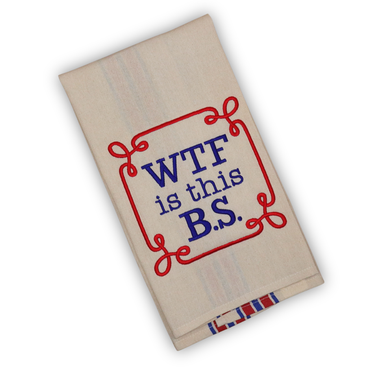 "WTF is this B.S." Americana embroidered kitchen towel