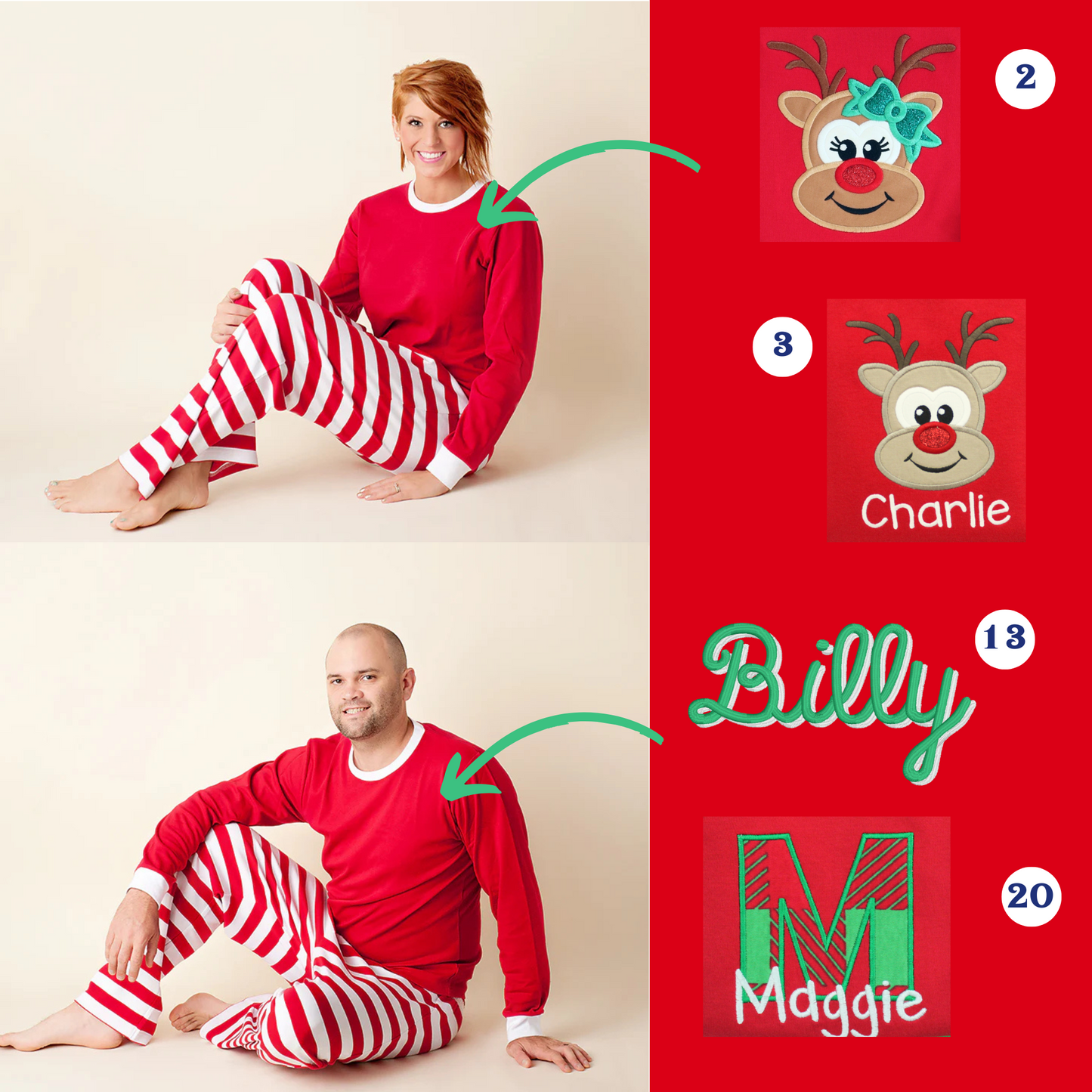 PRE-ORDER ONLY * Adult HOLIDAY PJs! 2025 * RTS mid-November * Red White Stripe