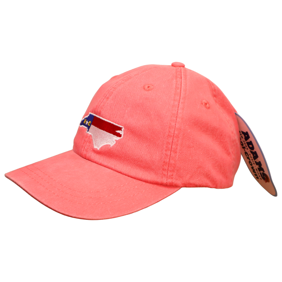 Embroidered Hat * NC Flag Design * Coral