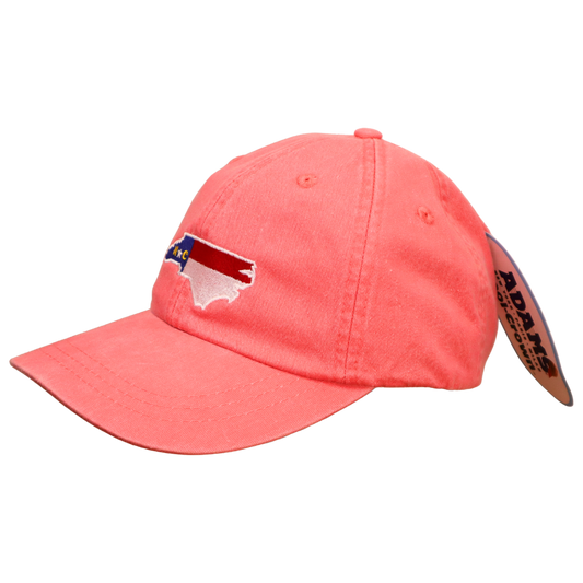 Embroidered Hat * NC Flag Design * Coral