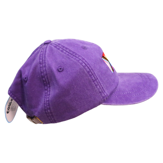 Embroidered Hat * Pride Progress Flag * Grape