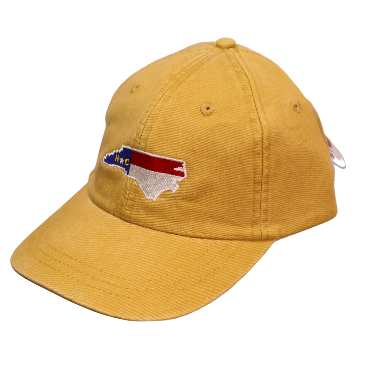 Embroidered Hat * NC Flag Design * Mustard