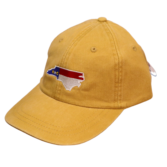 Embroidered Hat * NC Flag Design * Mustard