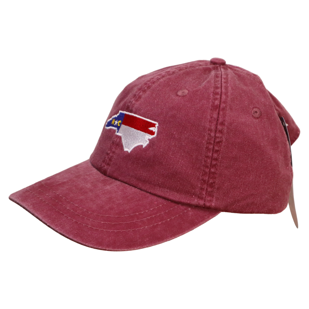 Embroidered Hat * NC Flag Design * Burgundy