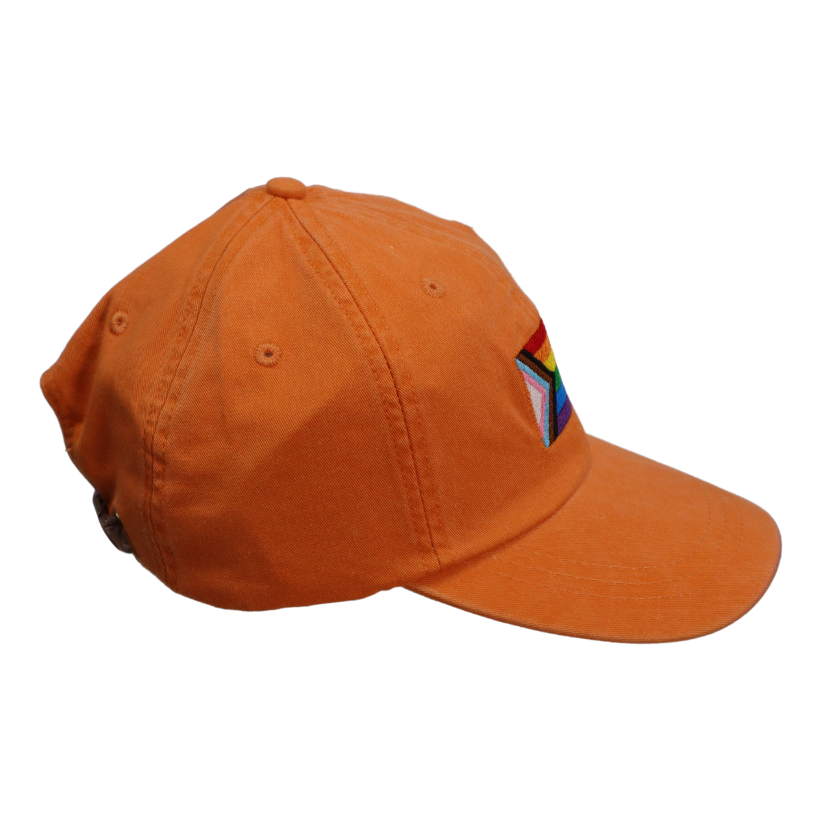 Embroidered Hat * Pride Progress Flag * Tangerine