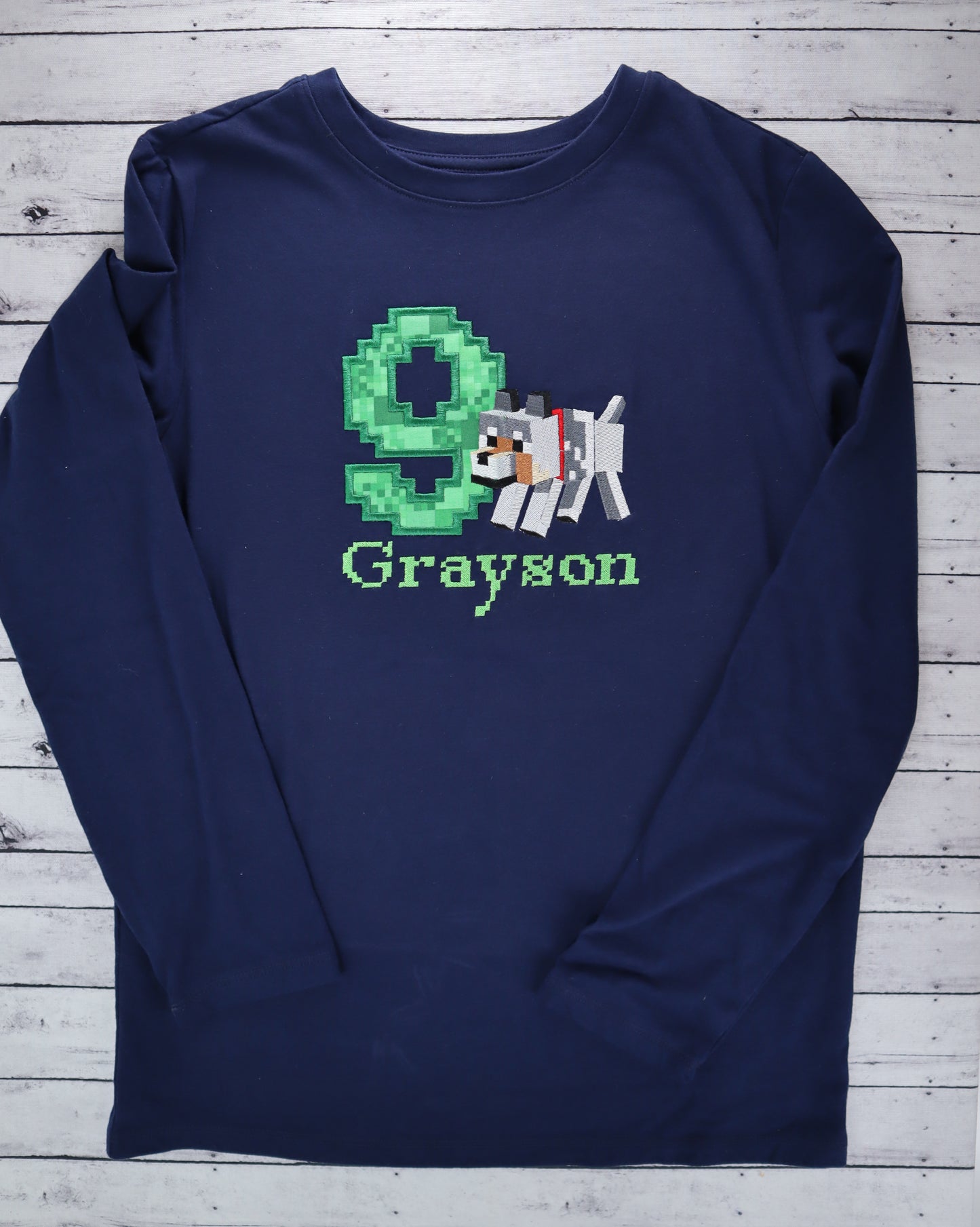 Wolf Minecraft Birthday Shirt