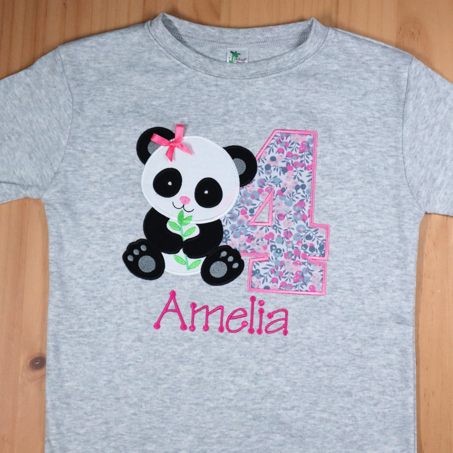 Panda Applique Birthday Shirt