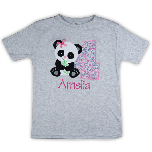 Panda Applique Birthday Shirt