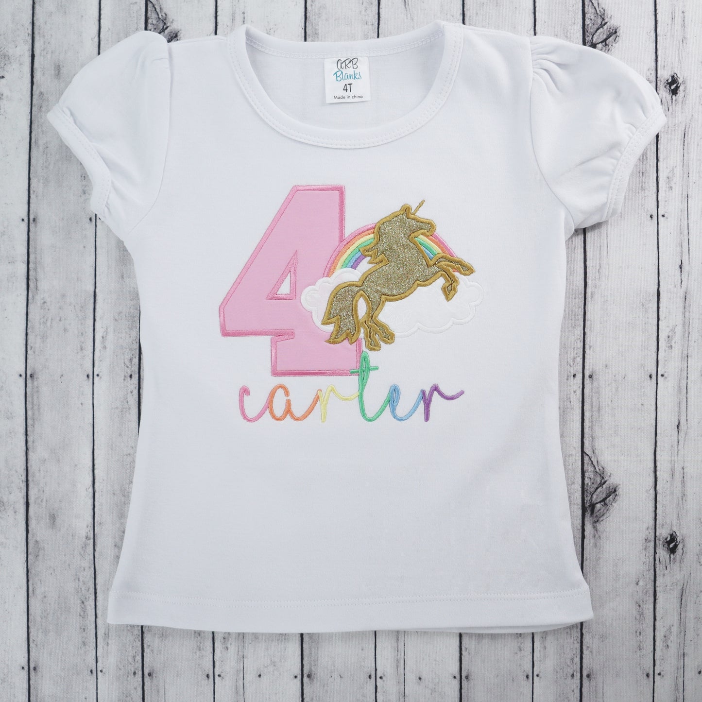 Rainbow Unicorn Birthday Shirt