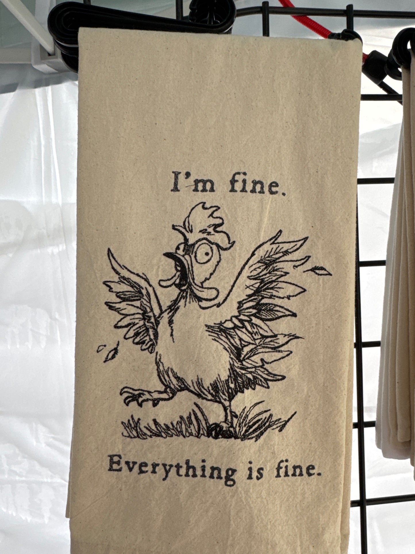 I'm Fine Frazzled Chicken * Embroidered Hand Towel