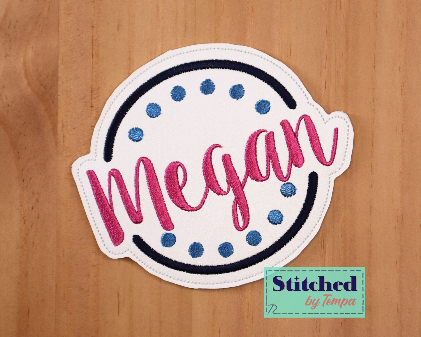 Custom Embroidered Coasters, Sugar font with Polka Dots