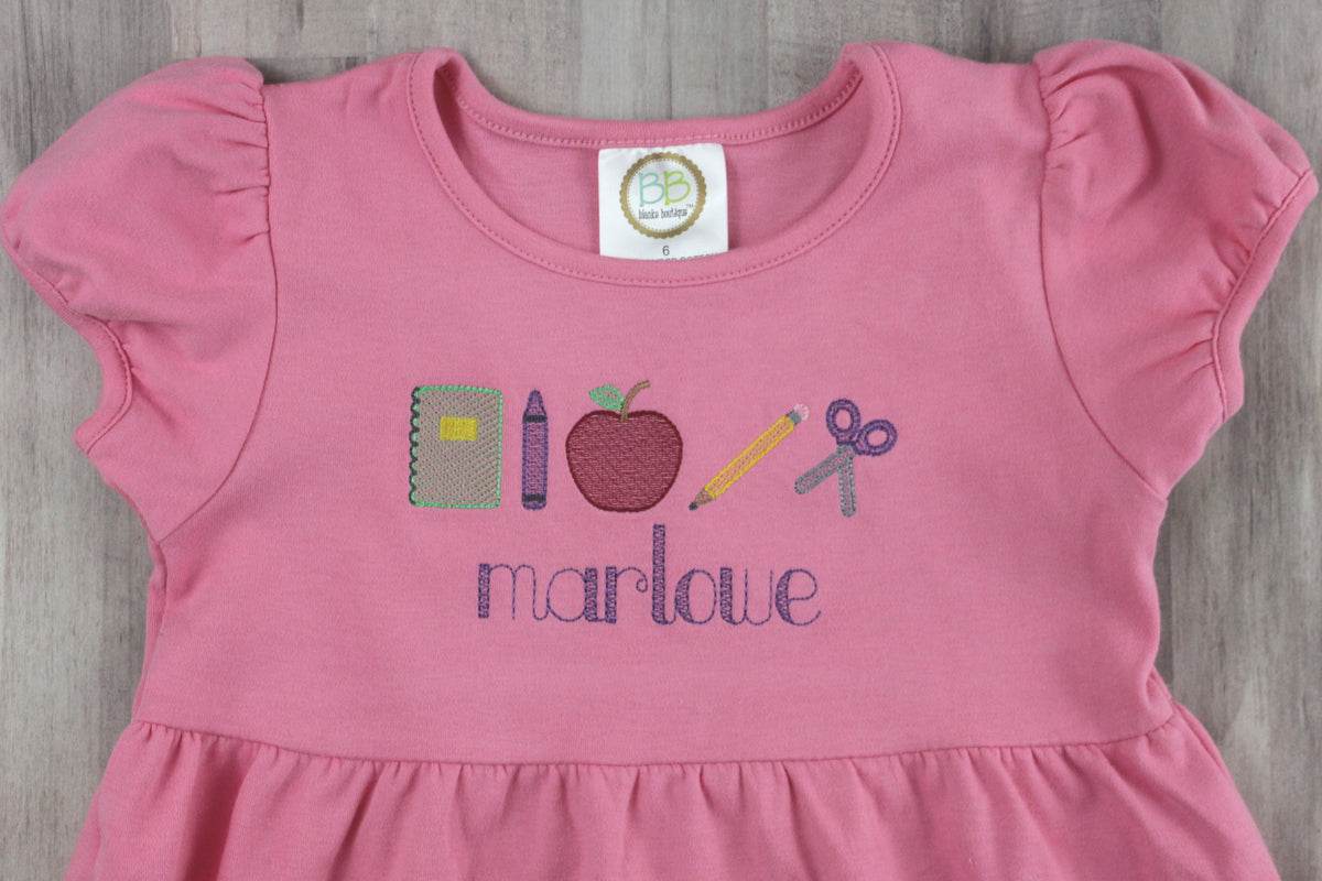 Back to School Shirt – Embroidered School Supply Tee for Kids