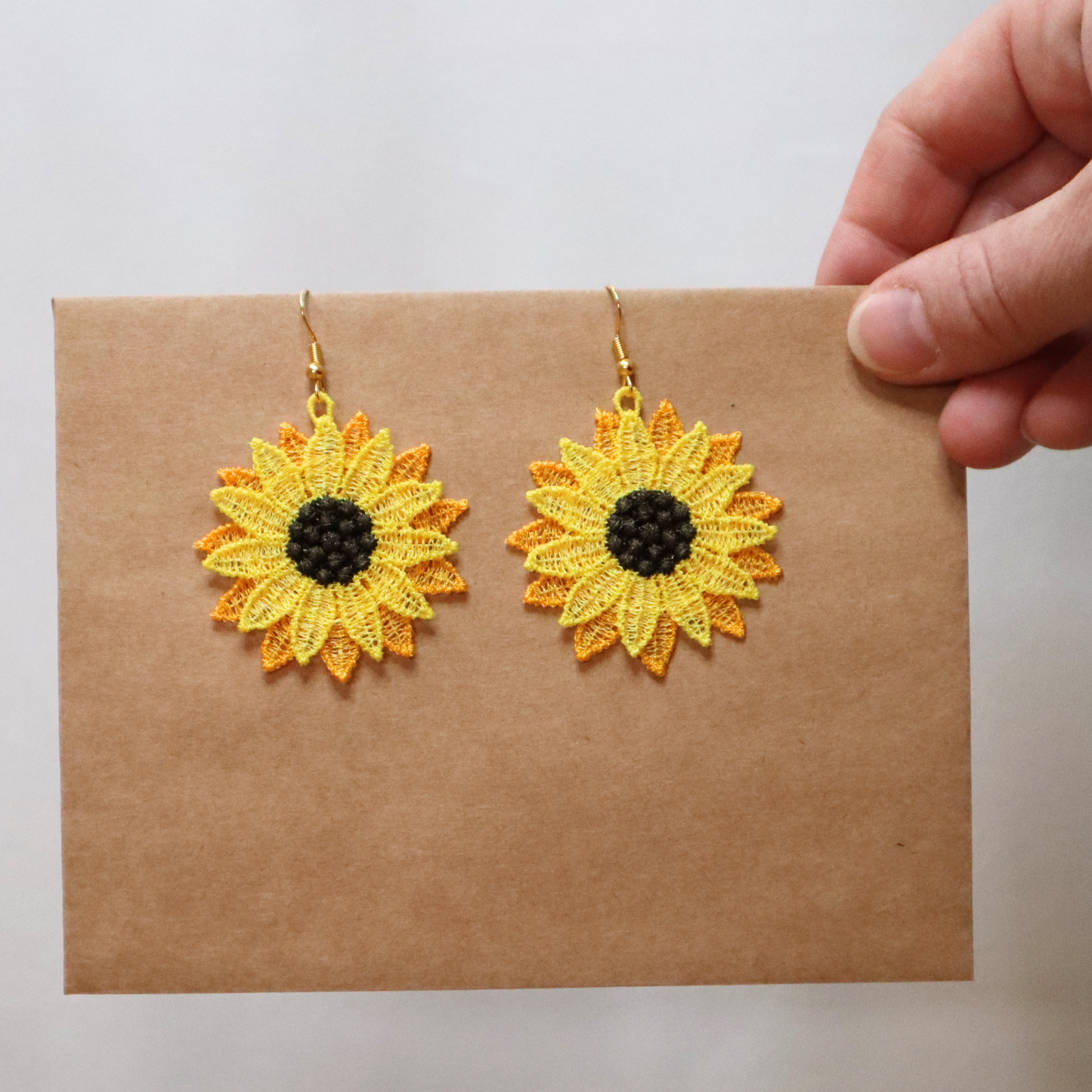 Freestanding Lace Sunflower earrings