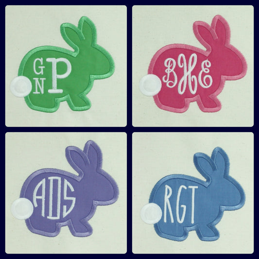 Seersucker Easter Baskets * Bunny Applique Embroidery * Green