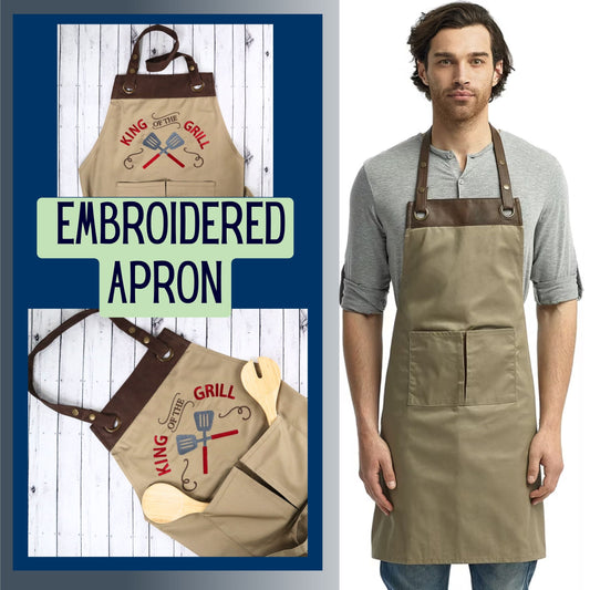 Embroidered "King of the Grill" Apron
