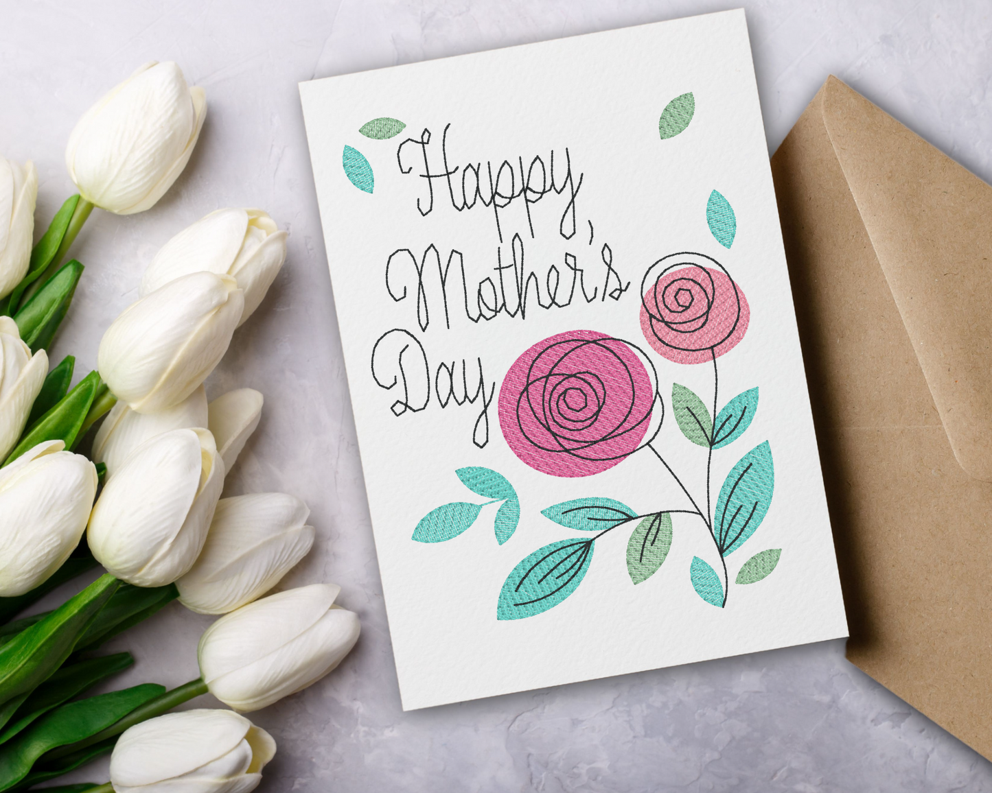 Mother's Day Card * Embroidered Greeting Card