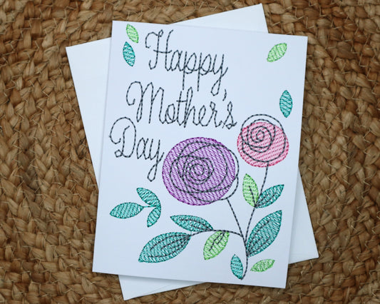 Mother's Day Card * Embroidered Greeting Card