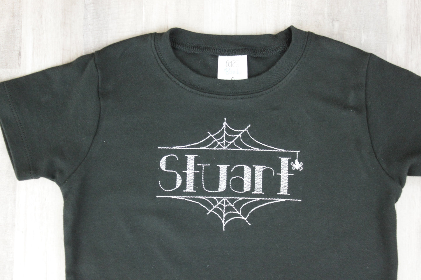 Spiderweb Frame Custom Embroidered T-Shirt