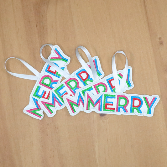 *MERRY* embroidered ornament