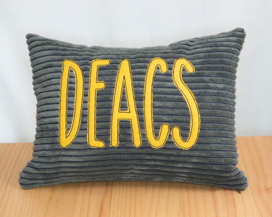 Gray, Black, and Gold Dorm Pillow