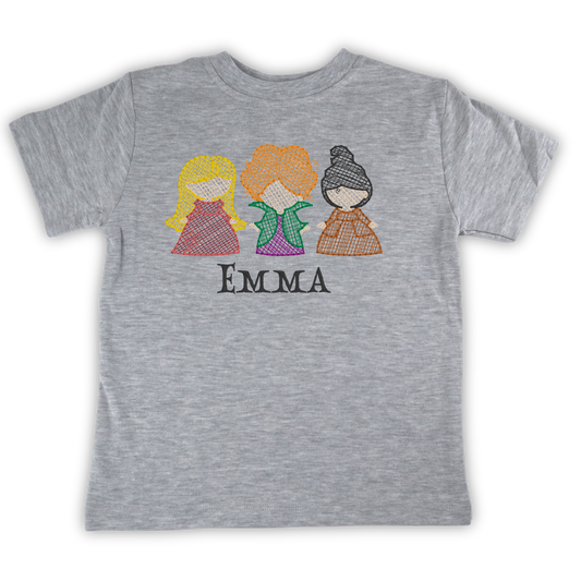 Sanderson Sisters Custom Embroidered Tee