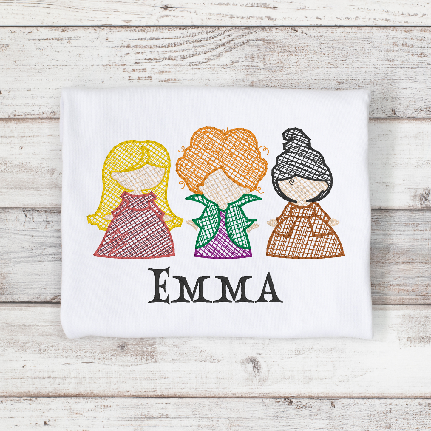 Sanderson Sisters Custom Embroidered Tee