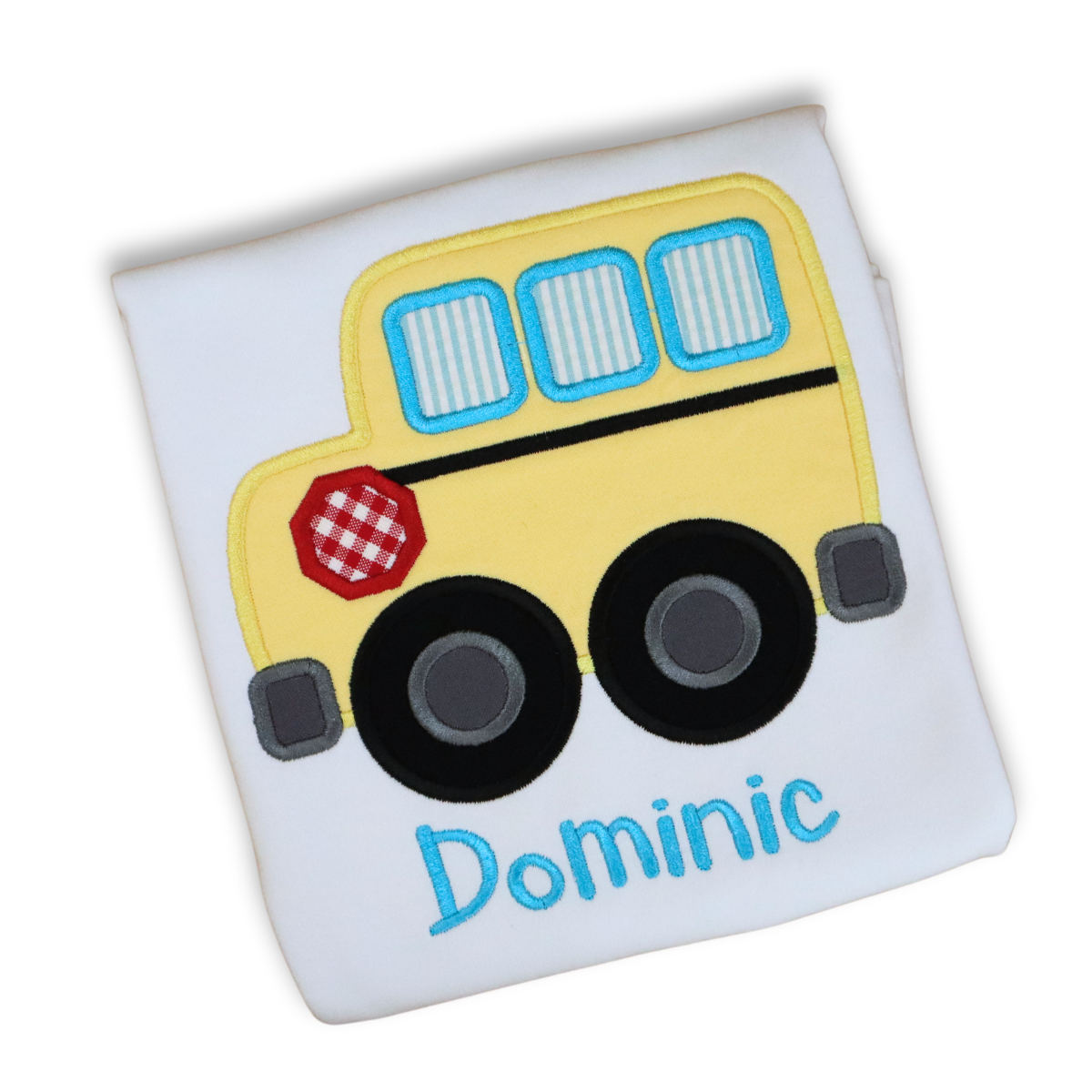 School Bus Applique Shirt - Personalized Back to School Tee