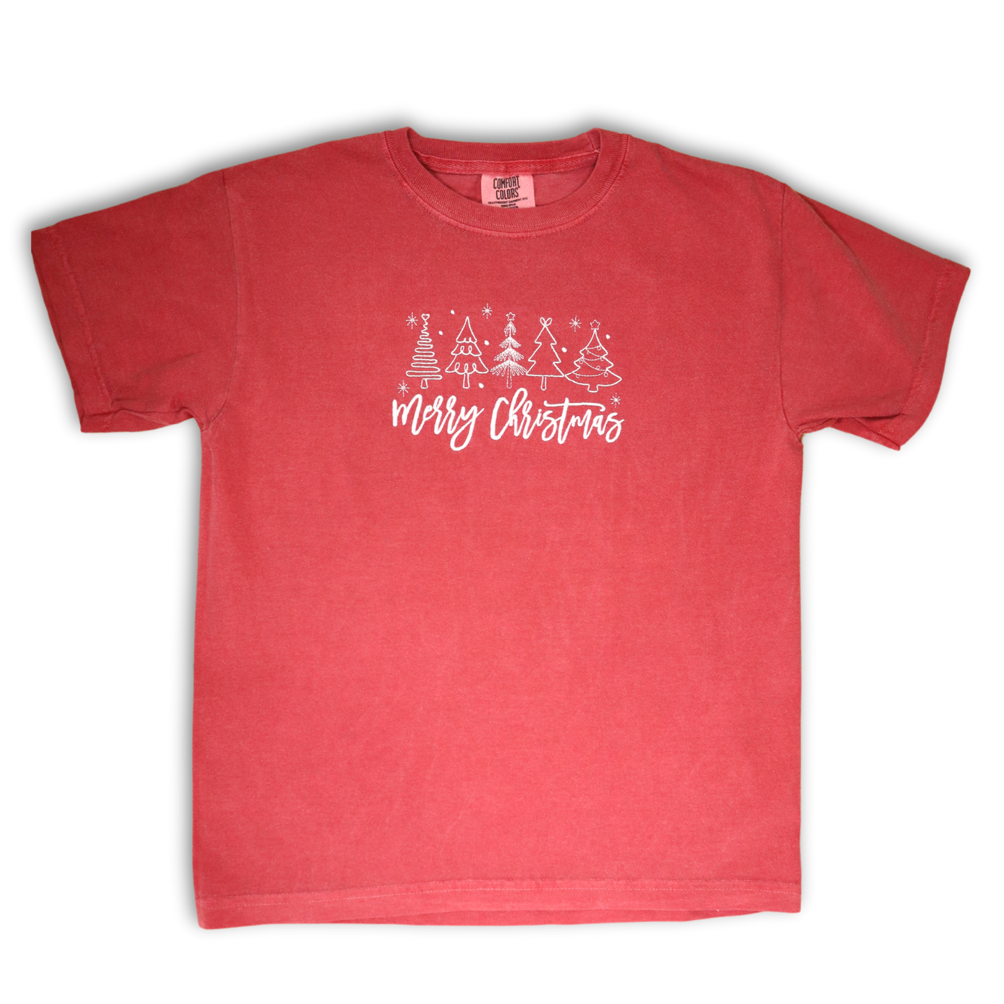 Christmas Trees, Kids Short-Sleeve Comfort Colors Shirt, Youth Sizes