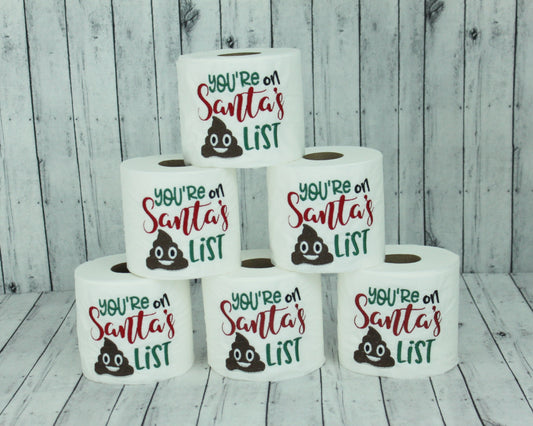Santa's Poop List, Embroidered Toilet Paper Roll