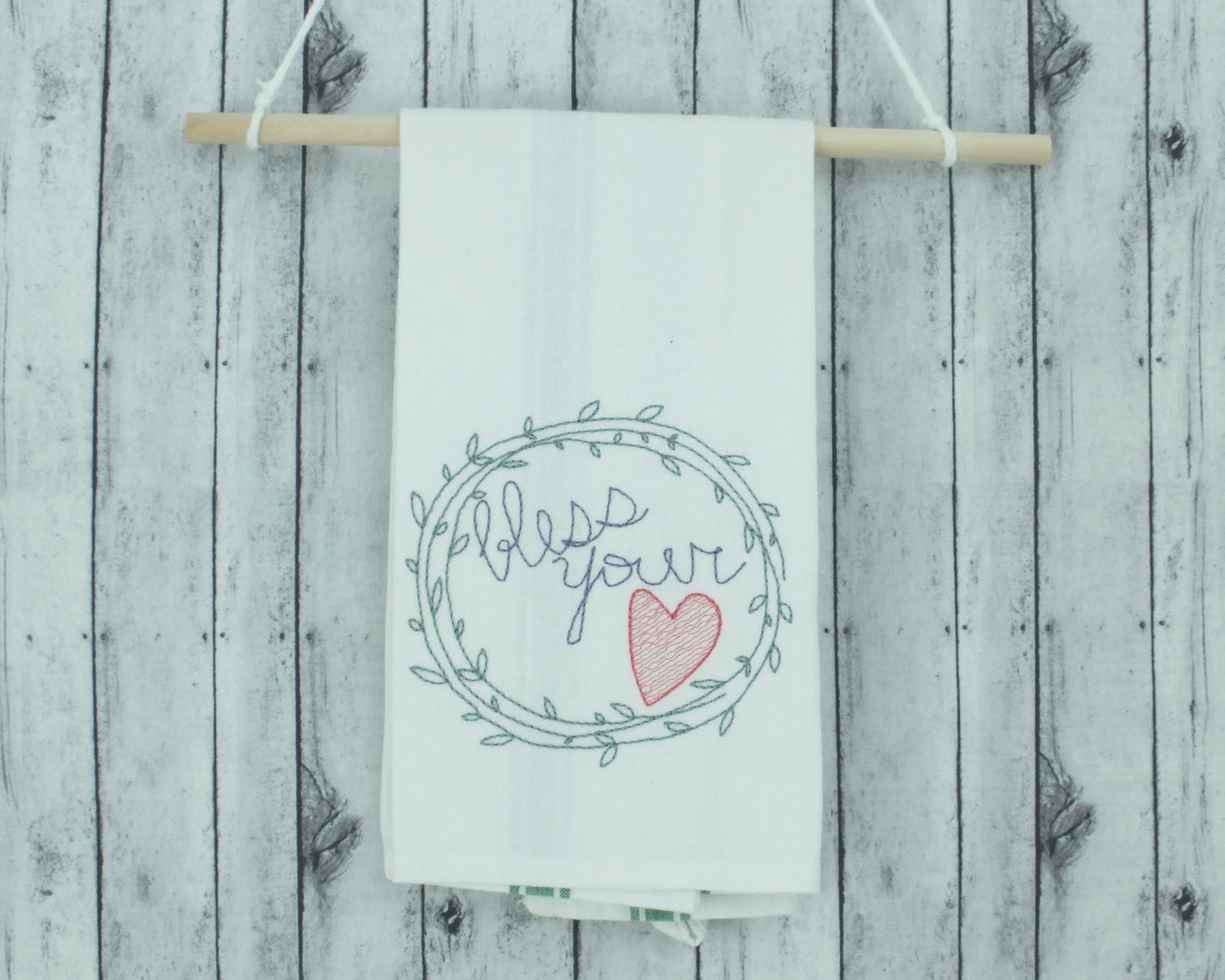 Bless Your Heart Embroidered Hand Towel