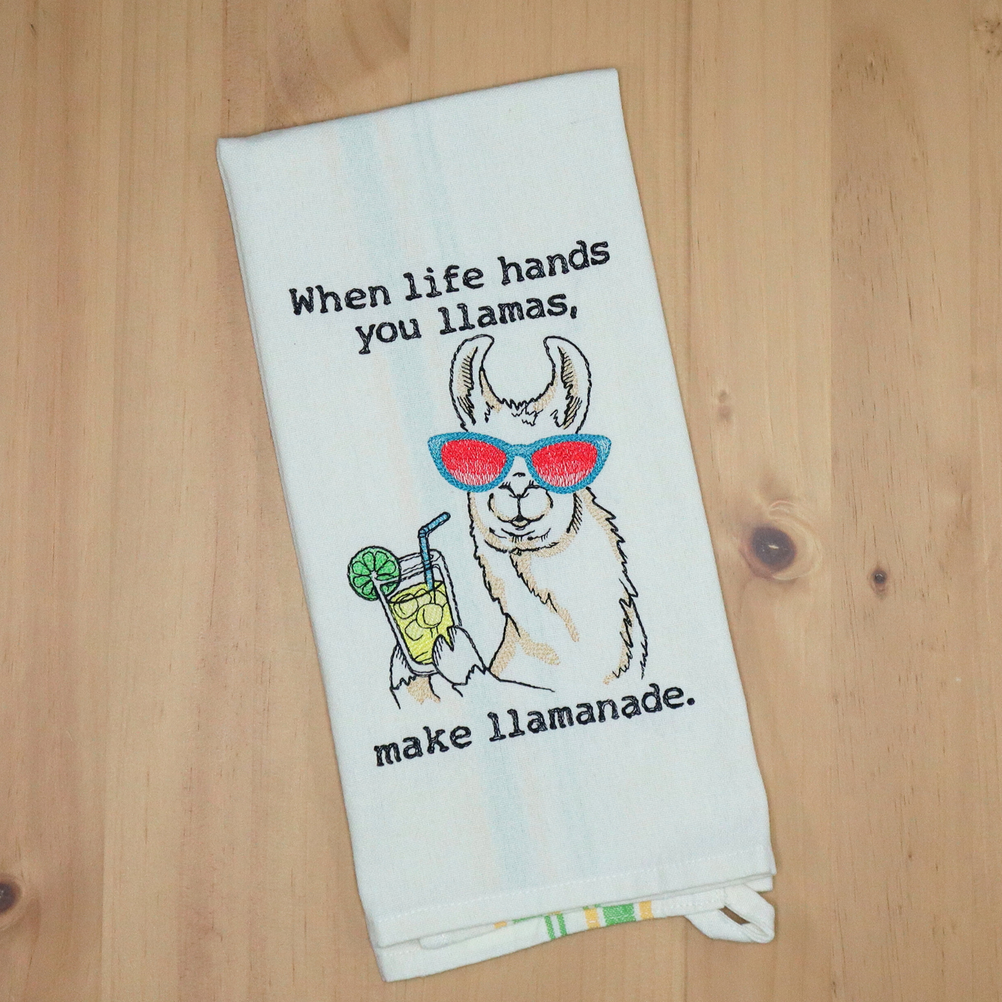 Llamanade Embroidered Kitchen Towel