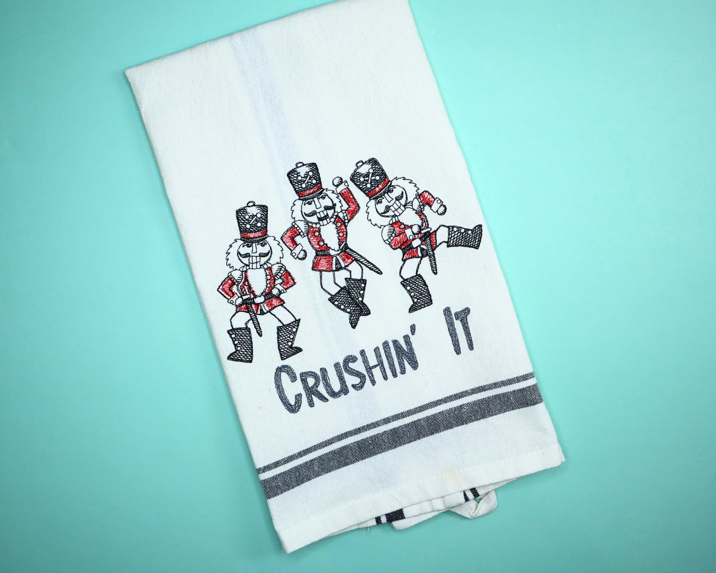 Embroidered Hand towel * Crushin' It Nutcrackers