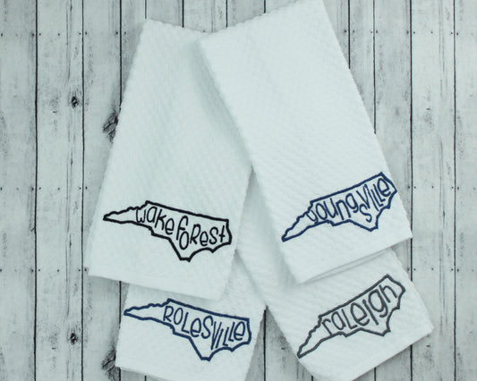 Wake Forest, North Carolina Outline Hand Towel