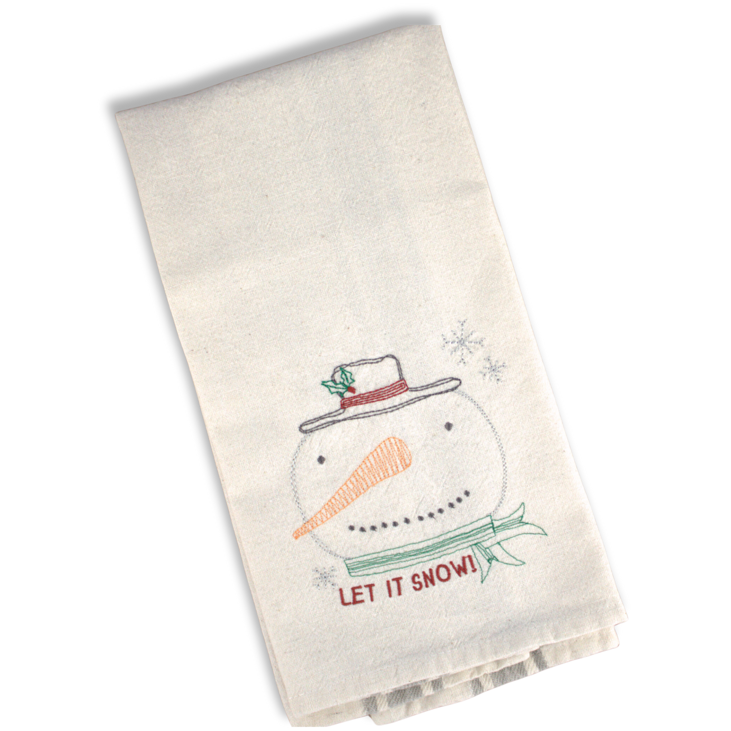 Embroidered Hand towel * Vintage Snowman