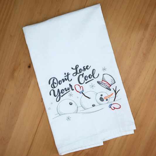 Snowman Embroidered Hand Towel * Don't Lose Your Cool