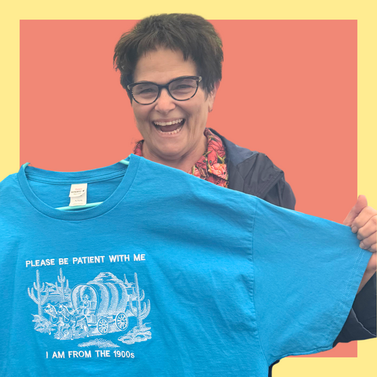 1900s Covered Wagon Embroidered Tee * BERRY