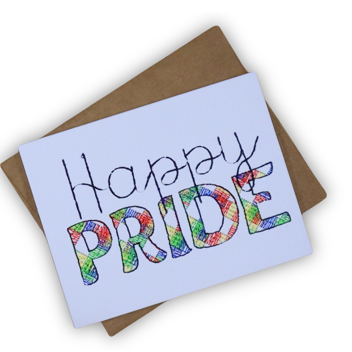 Happy PRIDE * Embroidered Greeting Card