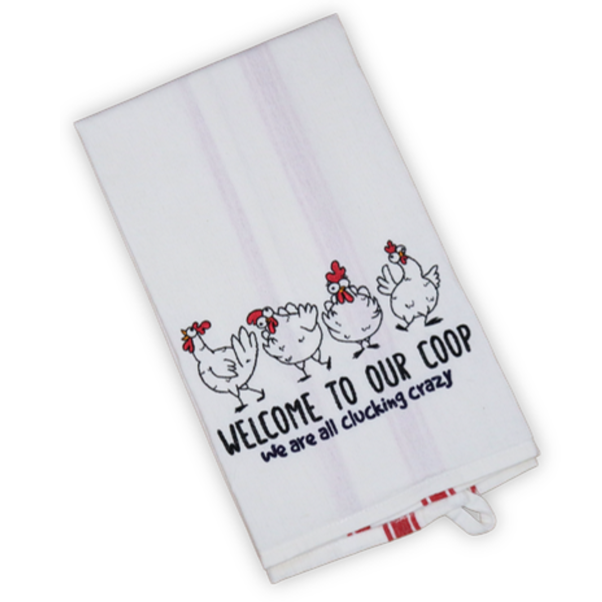 Welcome to Our Coop Chicken Towel - transparent design