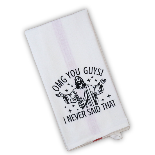 OMG You Guys Embroidered Hand Towel * Jesus * Humor