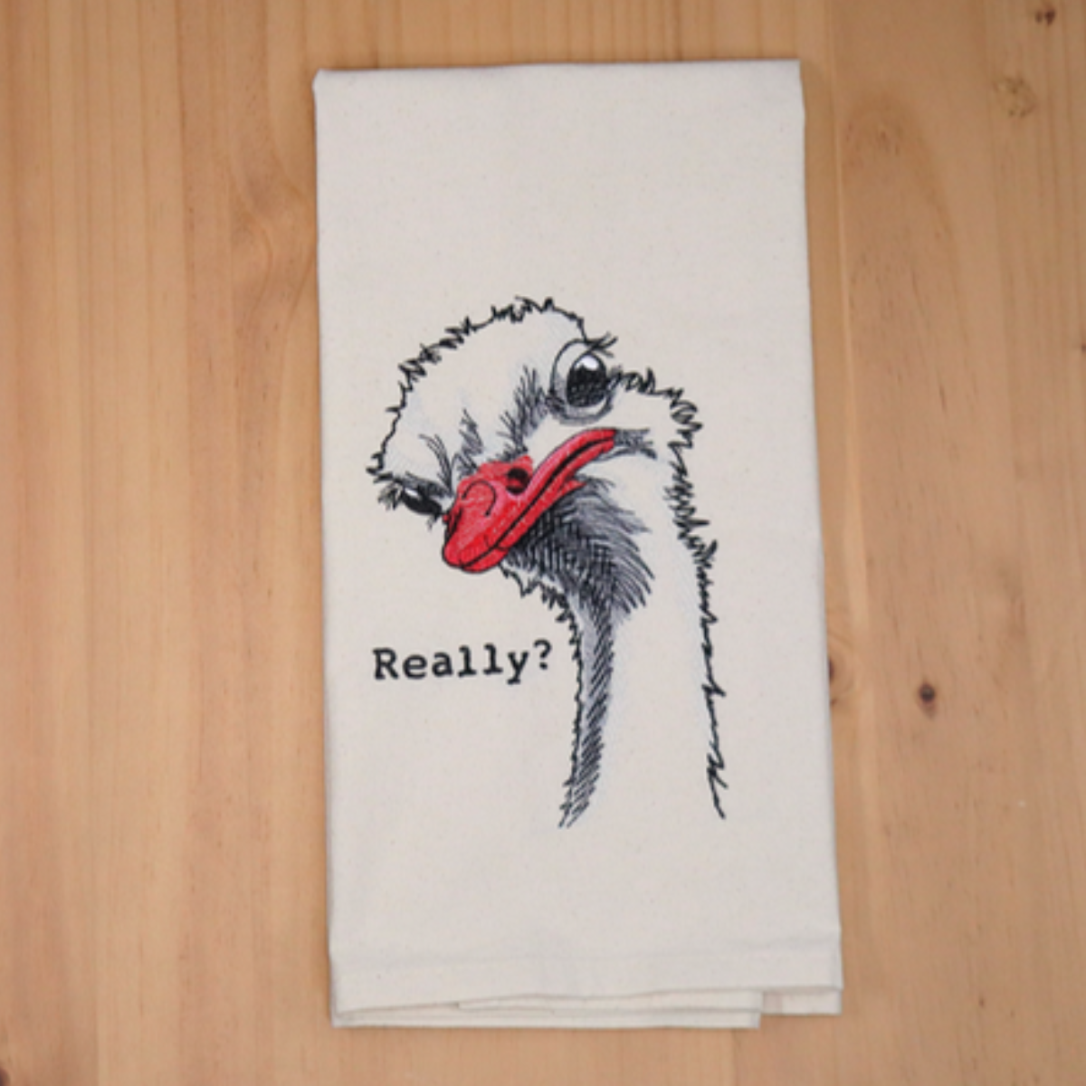 Really? Sarcastic Ostrich Towel - detail view
