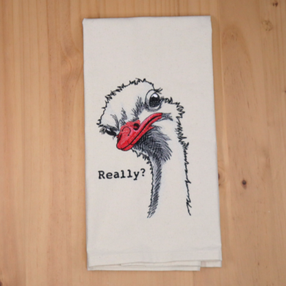 Really? Sarcastic Ostrich Towel - detail view