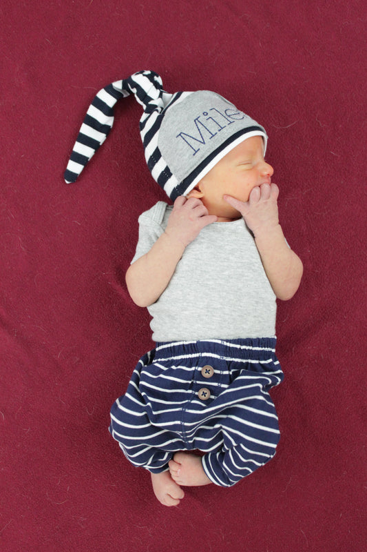 Longtail Knotted Baby Hat with Name Placard