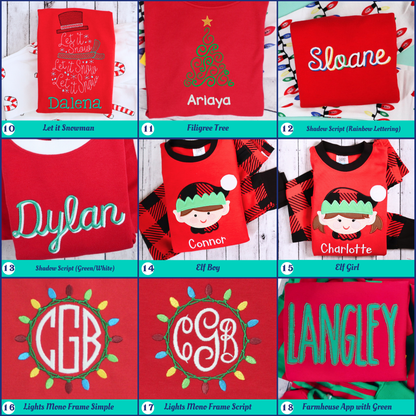 PRE-ORDER ONLY * Kids HOLIDAY PJs! 2025 * RTS mid-November * Green White Stripe