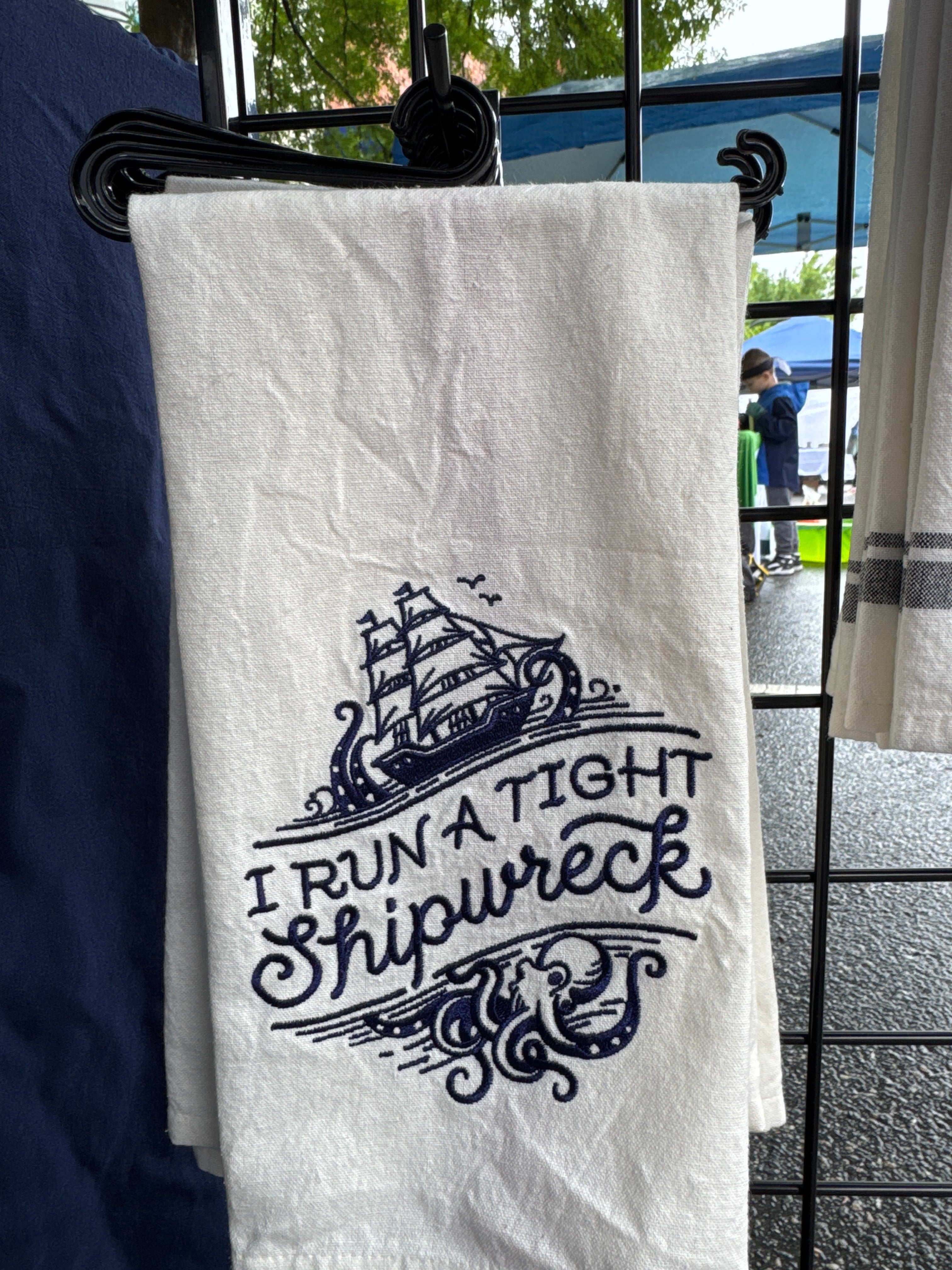 Tight Shipwreck, Hot Mess Snarky Embroidered Hand Towel