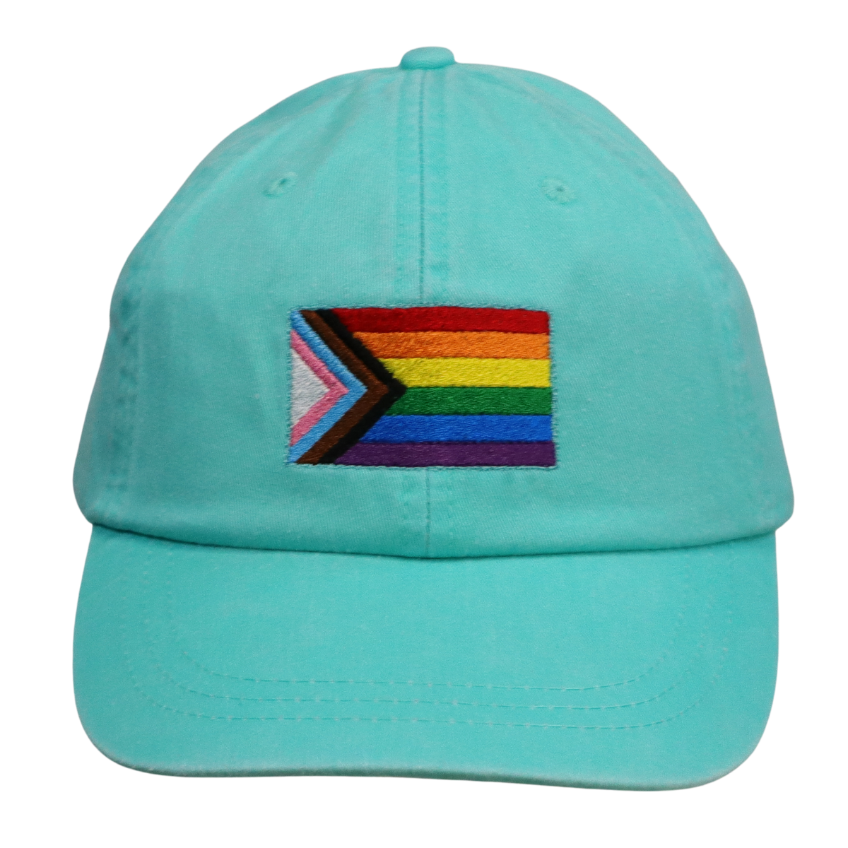 Embroidered Hat * Pride Progress Flag * Seafoam