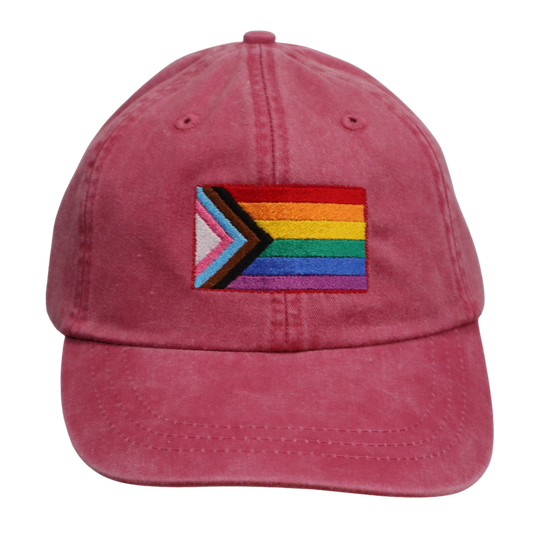 Embroidered Hat * Pride Progress Flag * Nautical Red