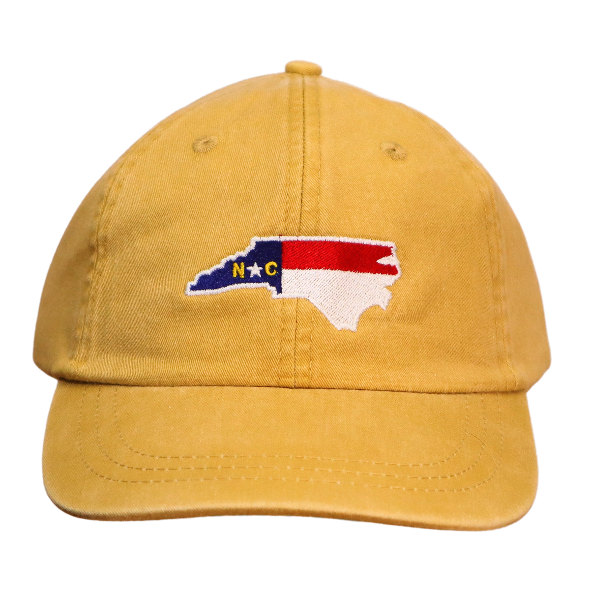 Embroidered Hat * NC Flag Design * Mustard