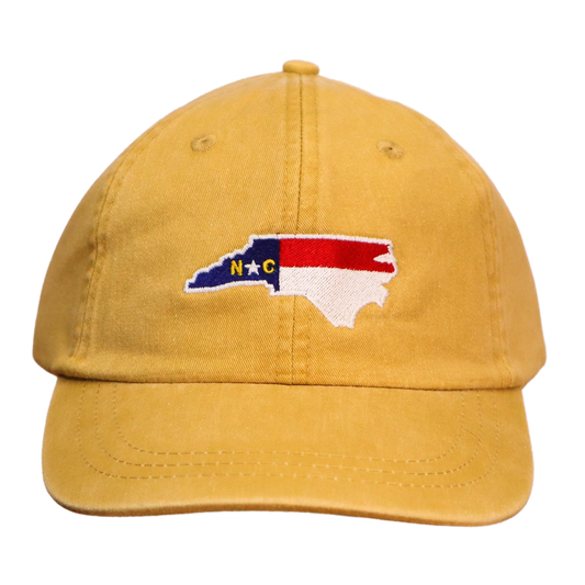 Embroidered Hat * NC Flag Design * Mustard