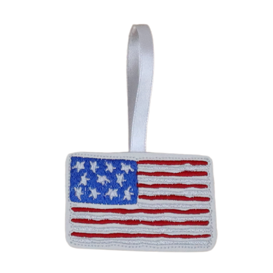 Abstract USA Flag * embroidered ornament